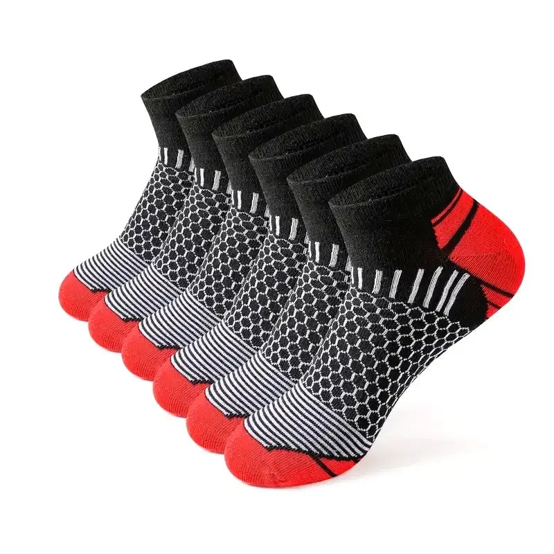 6 pairs Men's Short Sports Socks - Moisture-Wicking, Breathable, All-Season Athletic Socks