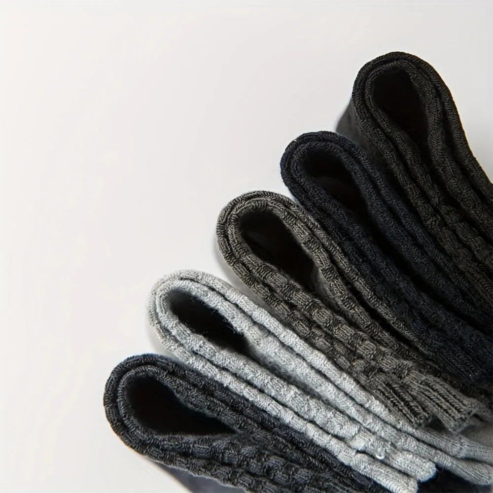 10 Pairs/Lot Men's Bamboo Fiber Socks Autumn Long Black Business Casual Man Dress Sock Gift Plus Size 42-45