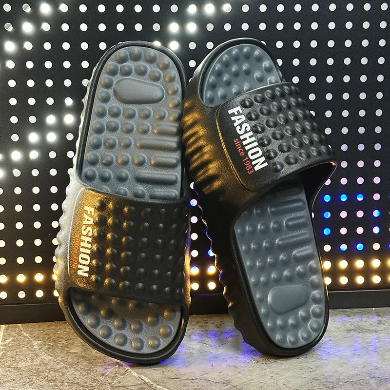 New Men's Massage Slippers Indoor Outdoor Sandals Beach Casual Shoes Comfortable Slides Mens Flip-flops Women House Slippers