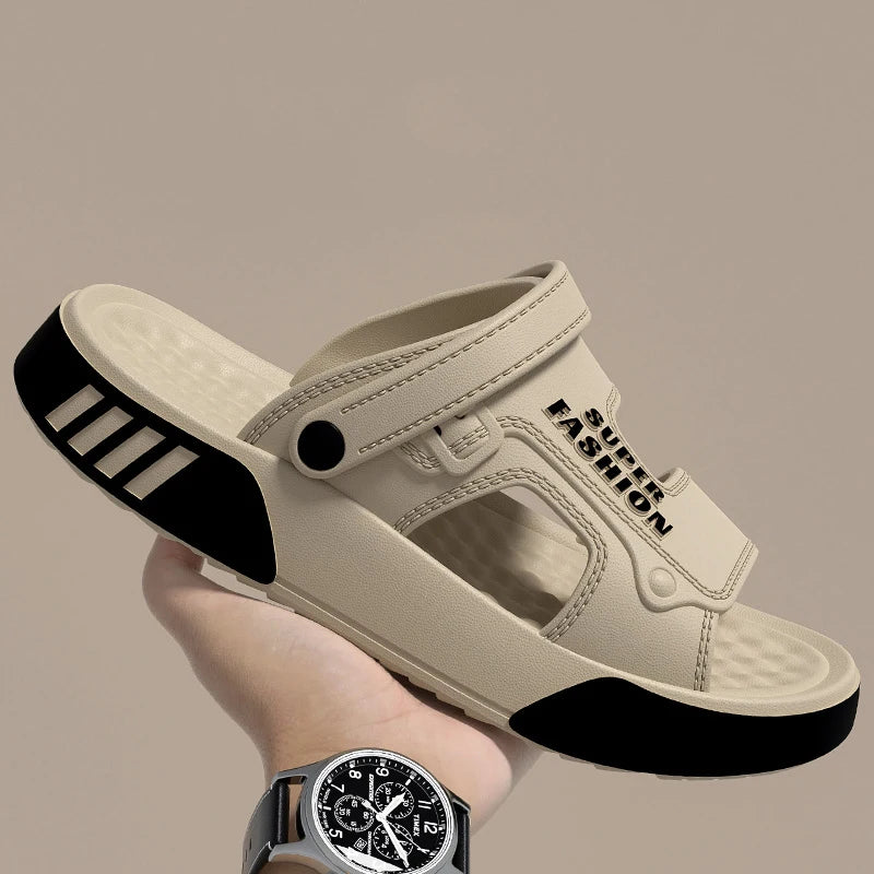 Men Slippers Summer EVA Soft-soled Platform Slides Sandals Indoor Outdoor Walking Beach Shoes Flip Flops Mens Home Shoes