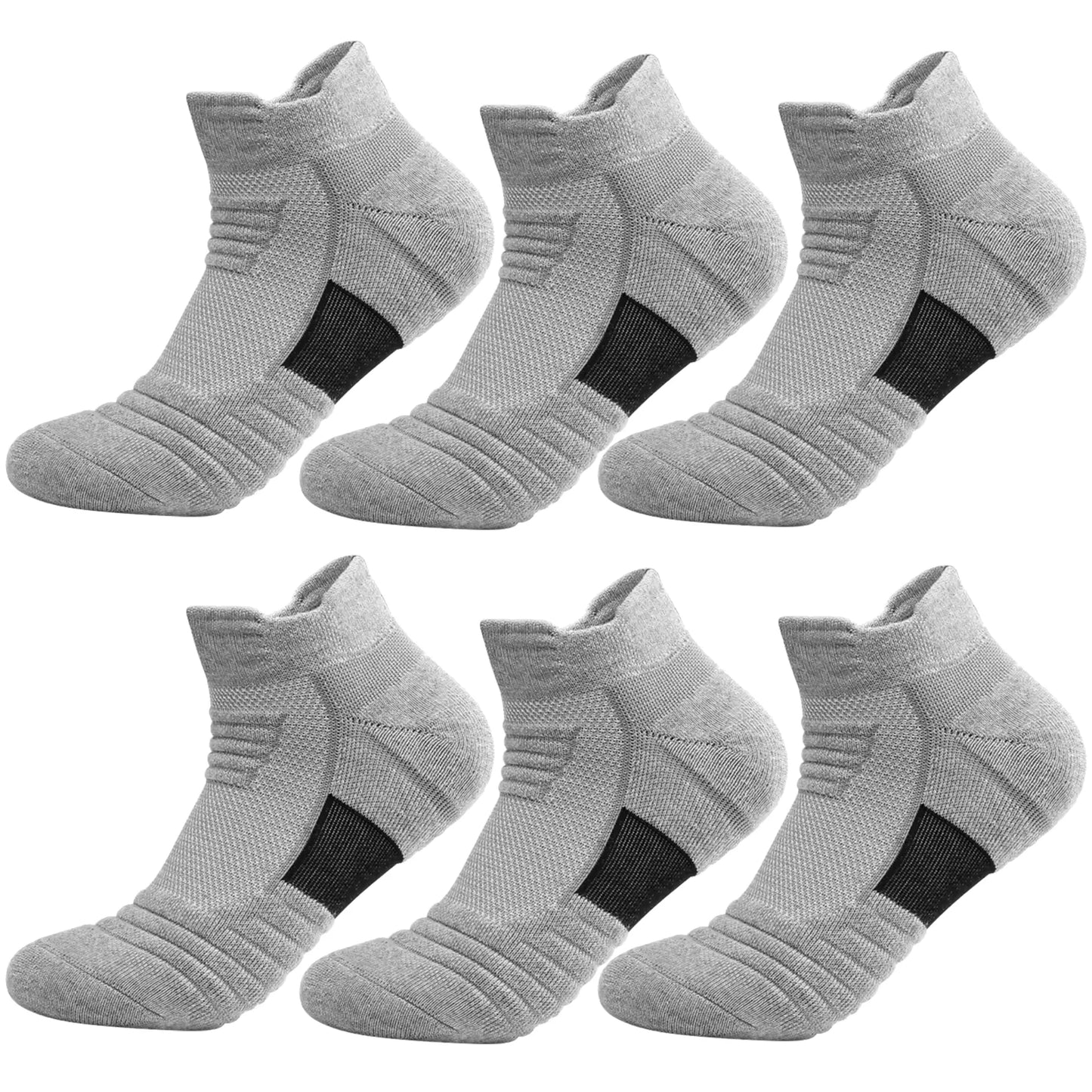 6/12Pairs Breathable Mesh Athletic Terry Socks Cushioned Moisture-managing and Durable Reduces Foot for Running Hiking & Sports