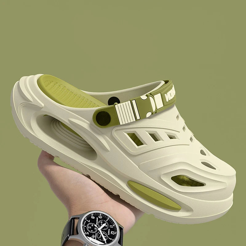 Smile Men's And Women's Cave Shoes With Removable Insoles Non-slip Cushioned Thickened Soft Slippers Fashion Breathable Sandals