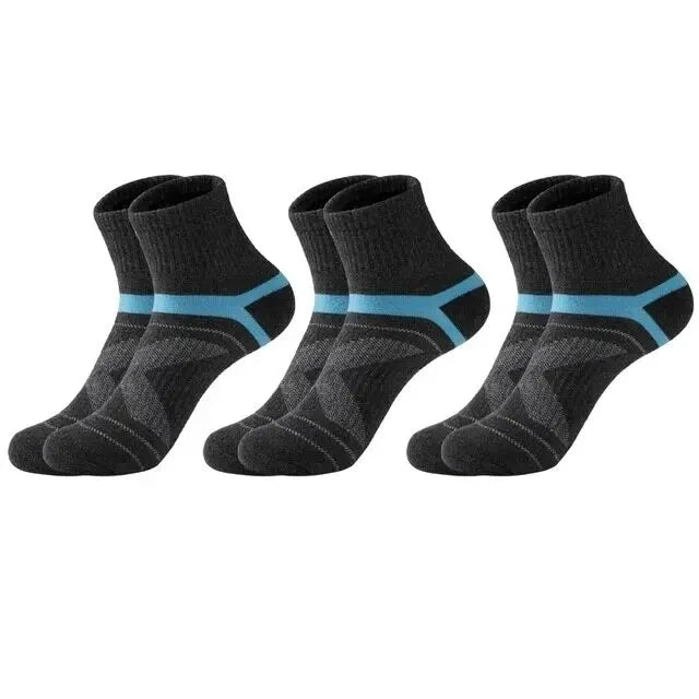 3 Pairs Men's Socks Hiking Black Sports Basketball Socks Casual Soft Running Summer Absorb Sweat Breathable Male Sokken Gifts