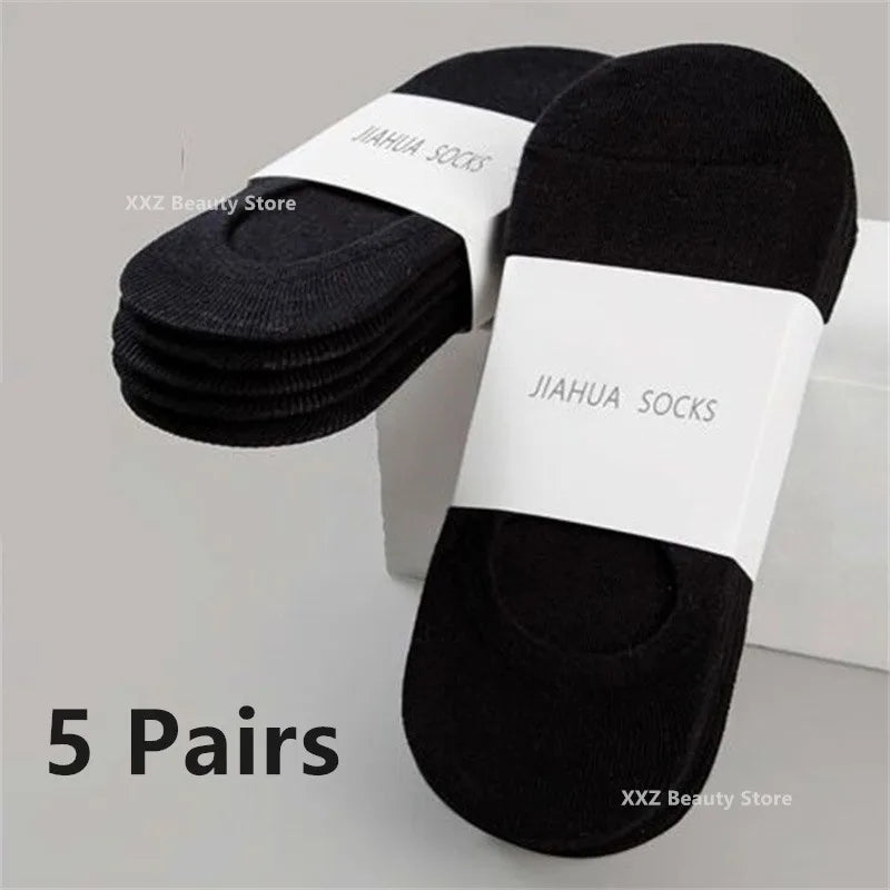 1/5/10/20 Pairs Summer Autumn Boat Socks For Men Women Non-slip Silicone Invisible Cotton Socks Male Ankle Sock Slippers