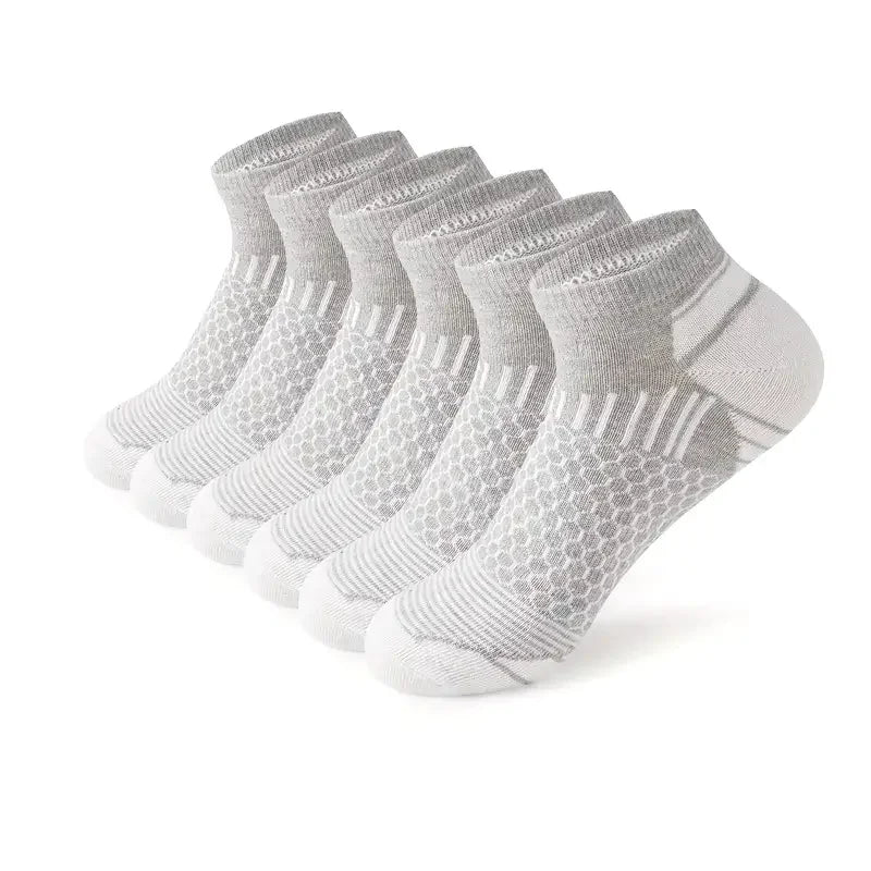6 pairs Men's Short Sports Socks - Moisture-Wicking, Breathable, All-Season Athletic Socks