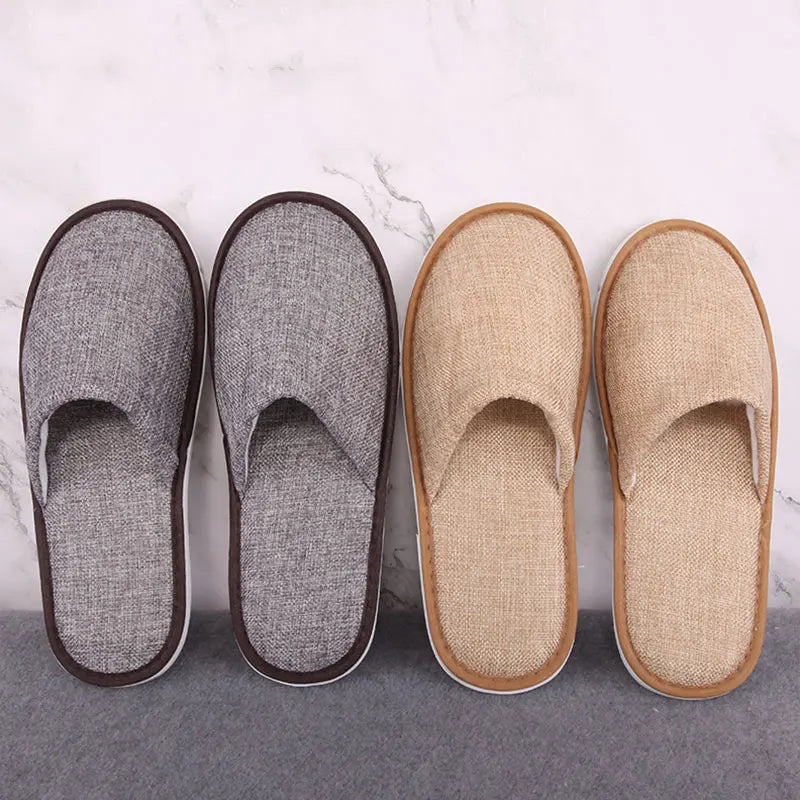 New Casual Unisex Indoor Home Slippers Cotton linen Soft Slippers Autumn Winter Flip Slops Women Men Linen Slides Slippers