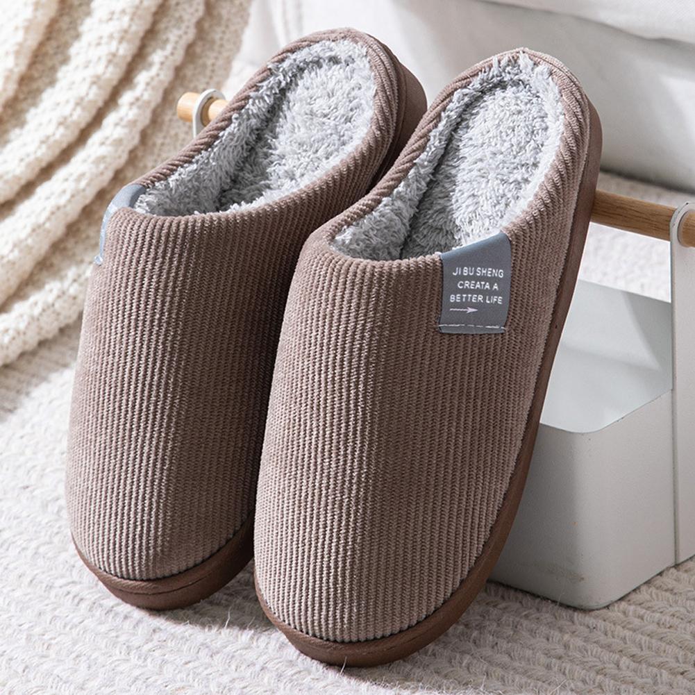 Winter Warm Fur Slippers Men Women Couples House Non Slip Soft Shoes Comfort Flat Heel Home Indoor Bedroom Plush Slippers