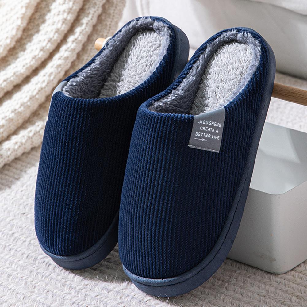 Winter Warm Fur Slippers Men Women Couples House Non Slip Soft Shoes Comfort Flat Heel Home Indoor Bedroom Plush Slippers