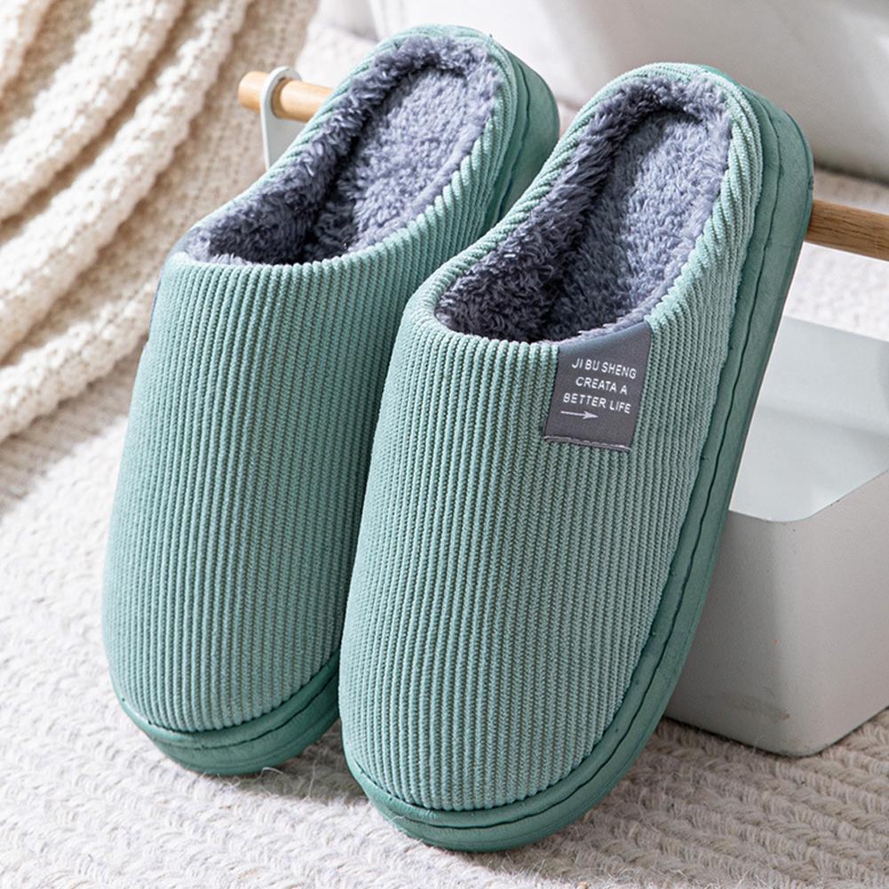 Winter Warm Fur Slippers Men Women Couples House Non Slip Soft Shoes Comfort Flat Heel Home Indoor Bedroom Plush Slippers