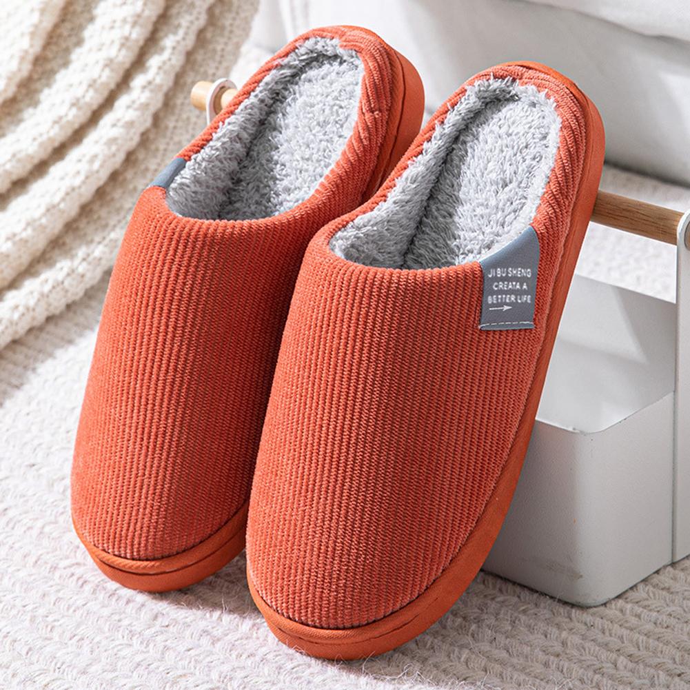 Winter Warm Fur Slippers Men Women Couples House Non Slip Soft Shoes Comfort Flat Heel Home Indoor Bedroom Plush Slippers