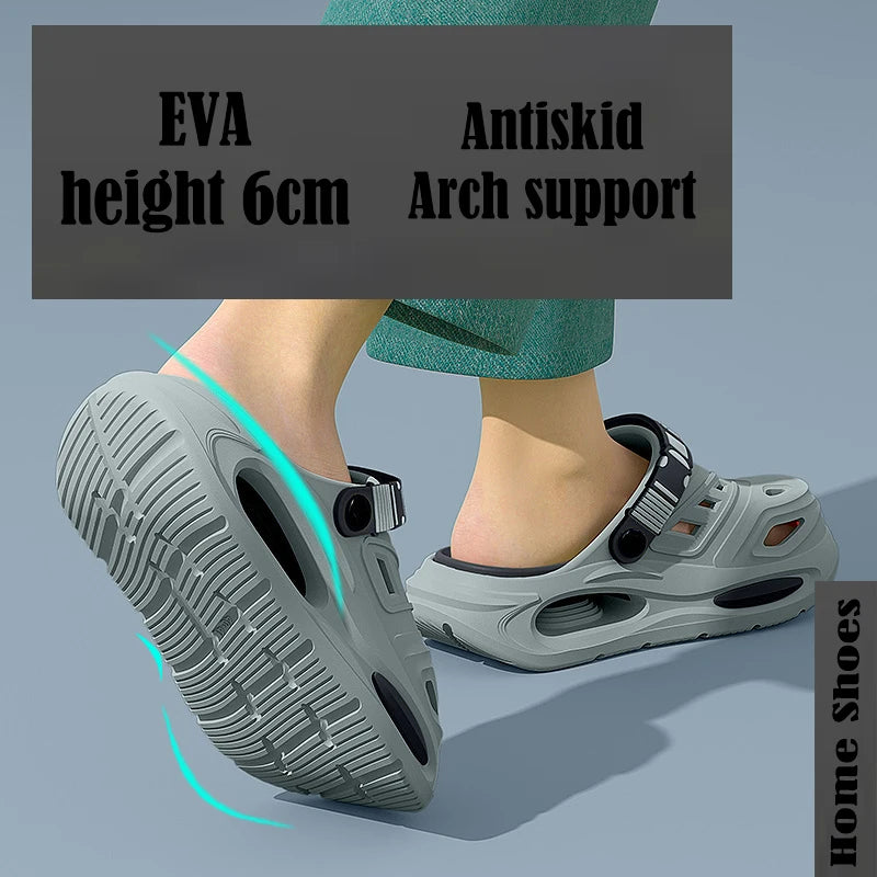 Smile Men's And Women's Cave Shoes Fashion Breathable Sandals With Removable Insoles Non-slip Cushioned Thickened Soft Slippers