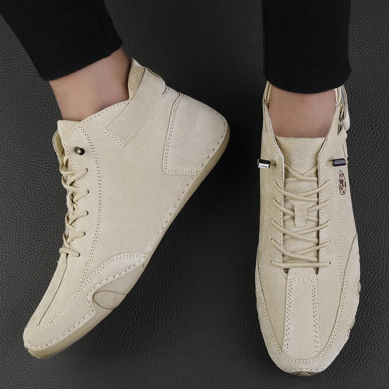 Men's Genuine Leather Shoes Ankle Boots 2023 Men Sneakers Outdoor Light Lace-Up Casual Shoes Fashion Loafers Winter Warm Boots