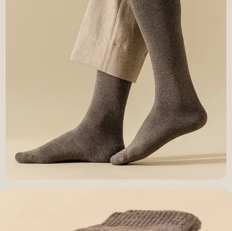 Winter 3Pairs/Lot 95% Pure Cotton Socks Men Business Dress Anti-bacterial Long Socks Soft Breathable Spring Tube Casual Sock