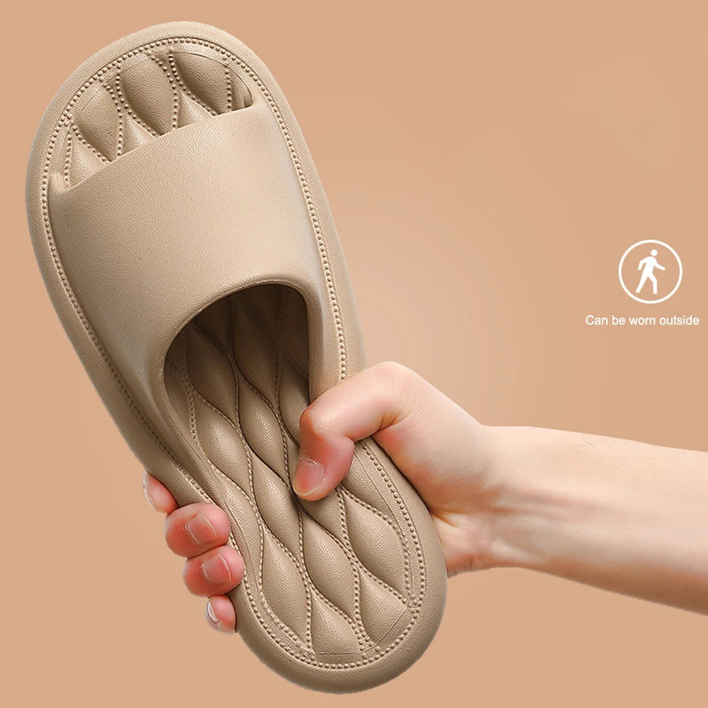 Summer Flip Flops Solid Color Thick Platform Slippers Non Slip Summer Cloud Slides EVA Indoor Home Sandals for Men Women