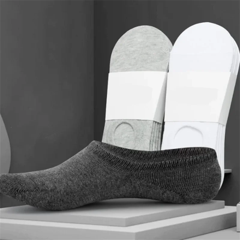 1/5/10/20 Pairs Summer Autumn Boat Socks For Men Women Non-slip Silicone Invisible Cotton Socks Male Ankle Sock Slippers