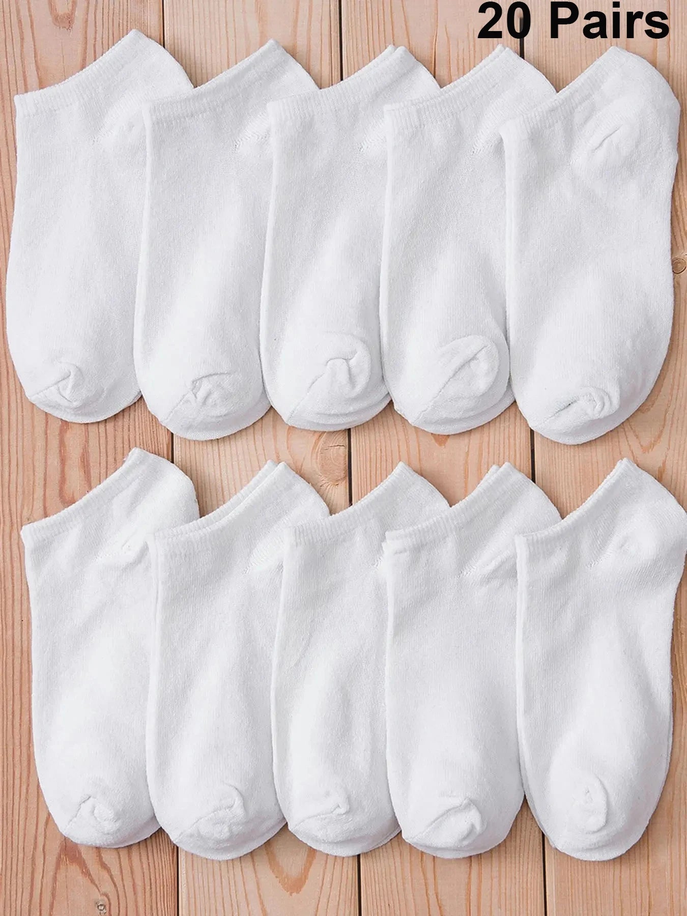 10/20/30/40/60 Pairs Of Unisex Solid Color Socks Comfy Breathable Soft Sweat Absorbent Socks For Daily And Outdoor Wearing