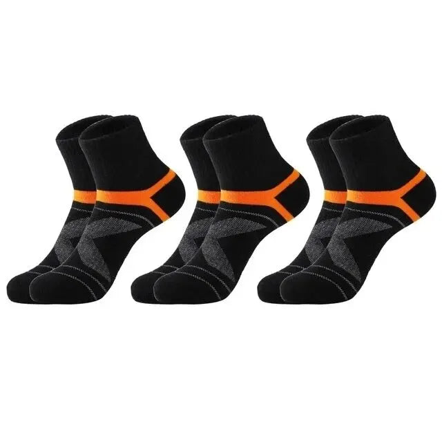 3 Pairs Men's Socks Hiking Black Sports Basketball Socks Casual Soft Running Summer Absorb Sweat Breathable Male Sokken Gifts
