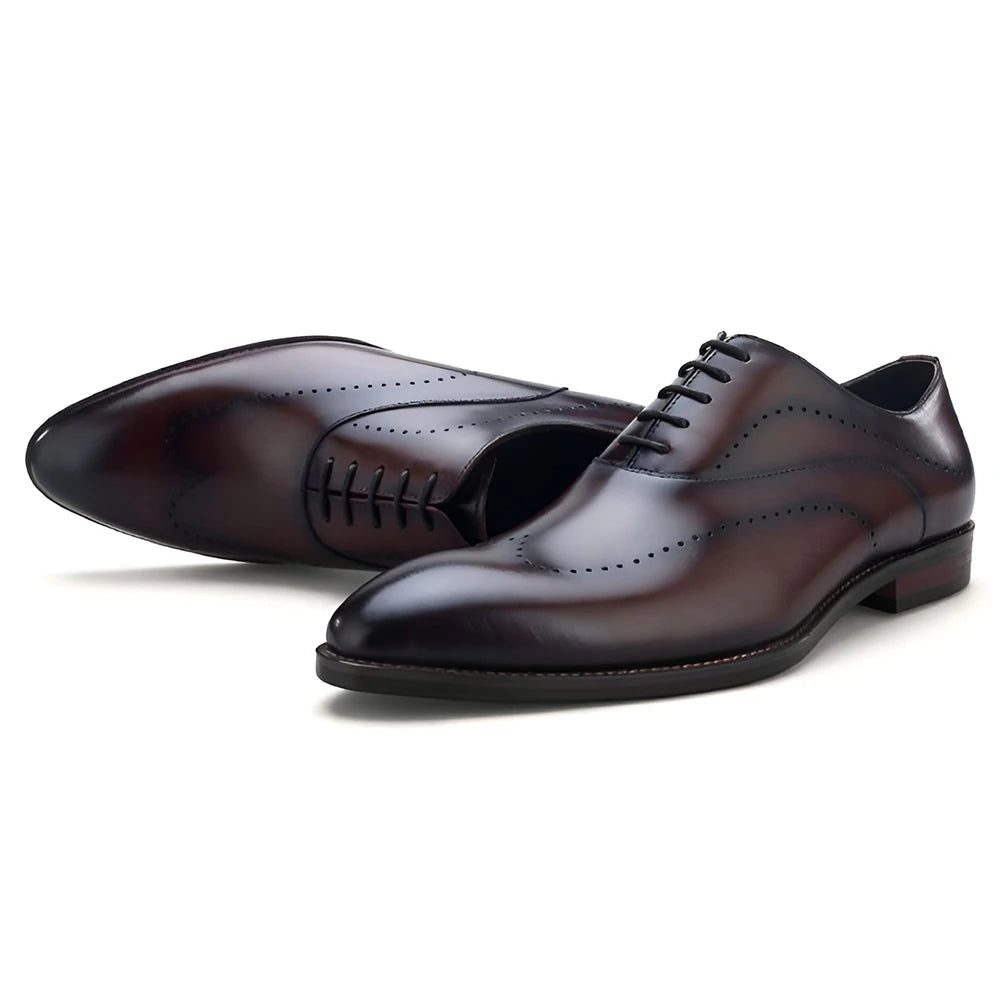 Handmade Oxford Dress Shoes Full-Grain Leather for Men Daily Business Shoes