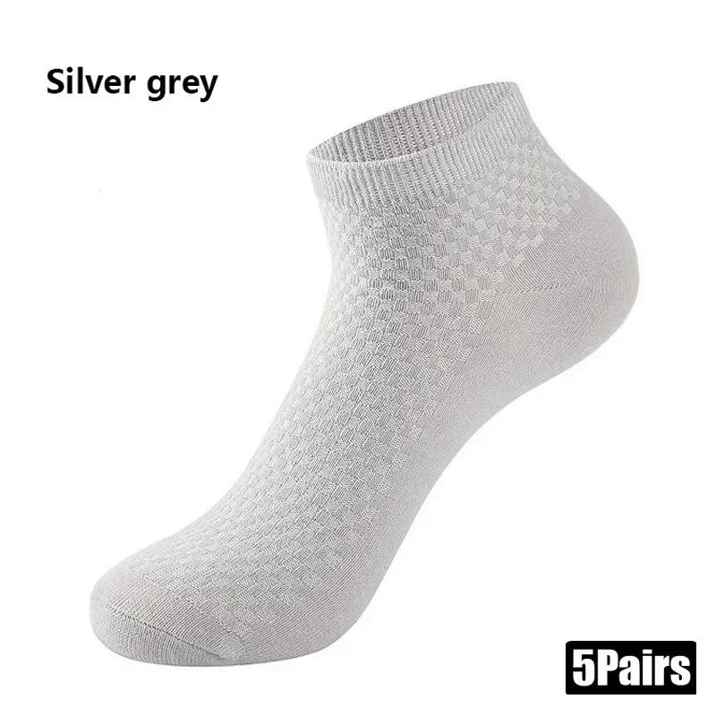 5 Pairs Men Bamboo Fiber Crew Socks Man High Quality Spring Autum Winter Business Breathable Male Dress Ankle Socks