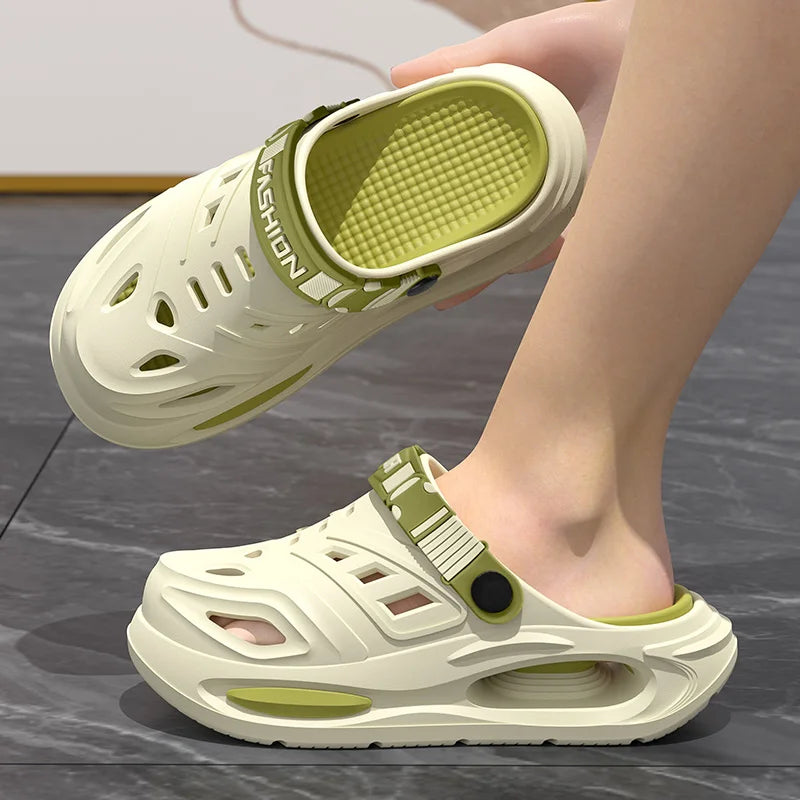 Smile Men's And Women's Cave Shoes With Removable Insoles Non-slip Cushioned Thickened Soft Slippers Fashion Breathable Sandals