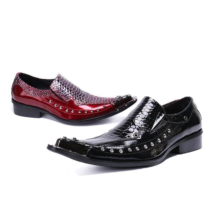 Summer business suit men's shoes black glossy leather shoes leading pointed party trend wedding shoes.