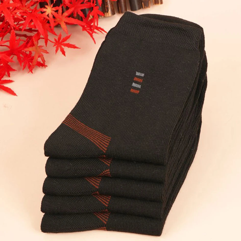 5 Pairs Men's Long Socks Soft Comfortable Wear-resistant Sturdy Casual Simple Fashion Black Large Szie Mid-calf Socks
