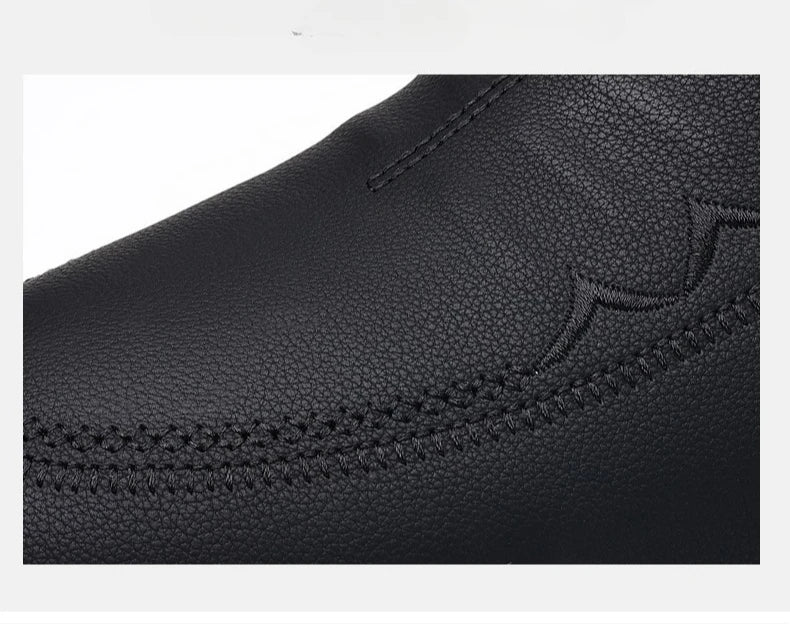 Men's Genuine Cow Leather Shoes Business Casual Shoes With Triple-Stitched Soles For Middle-Aged And Elderly Men 2025