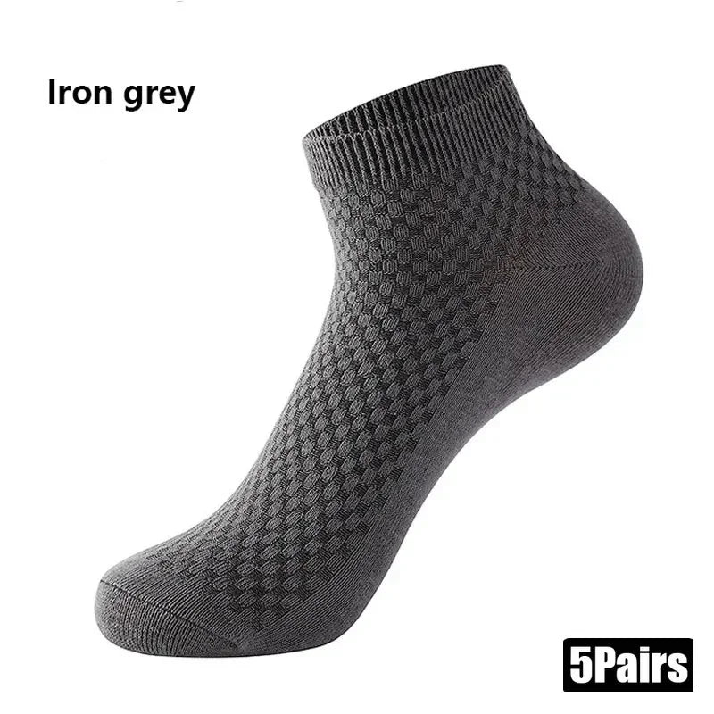 5 Pairs Men Bamboo Fiber Crew Socks Man High Quality Spring Autum Winter Business Breathable Male Dress Ankle Socks