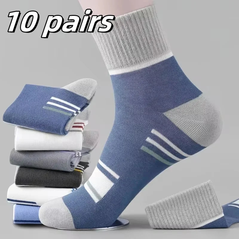 5 pairs of breathable cotton sports socks men's bamboo fiber spring, summer and autumn men's socks sweat deodorant business sock