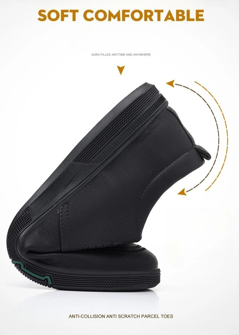 Men's Genuine Cow Leather Shoes Business Casual Shoes With Triple-Stitched Soles For Middle-Aged And Elderly Men 2025