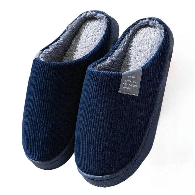 NEW Women's Men's Casual Thick Soft Bottom Home Slippers Household Plush Slippers Anti-slip Thermal Slippers Indoor Winter Flats