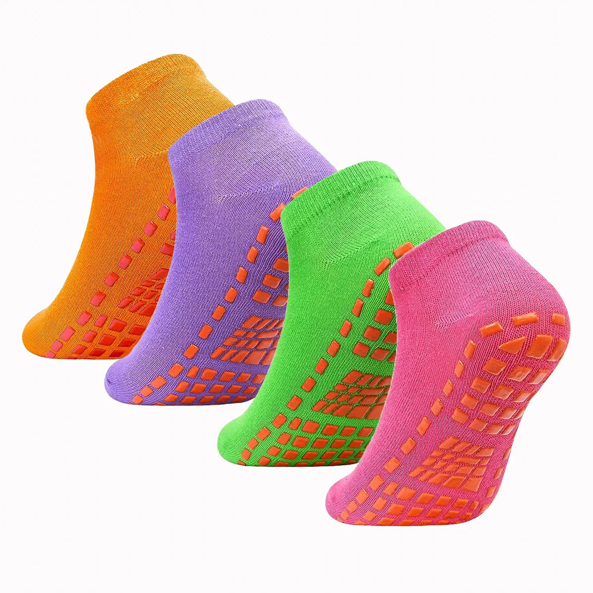 1/4 Pairs Unisex Silicone Non Slip Grip Trampoline Socks For Women's and Men's Hospital Yoga Pilates Indoor Sports
