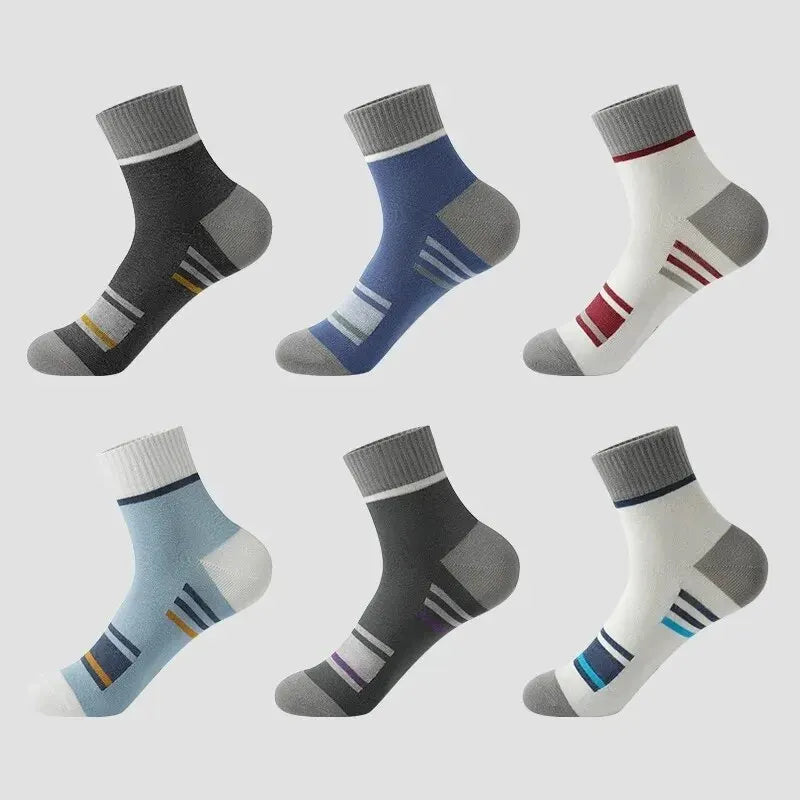 5 pairs of breathable cotton sports socks men's bamboo fiber spring, summer and autumn men's socks sweat deodorant business sock