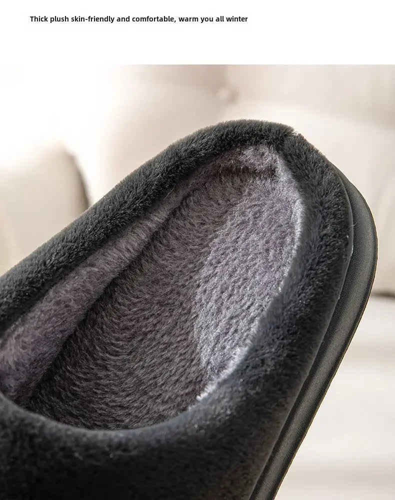 2023 New Winter Fleece-lined Cotton Slippers For Men Women Home Use Non-slip Thick Bottom Indoor Outdoor Wear Couples Warm