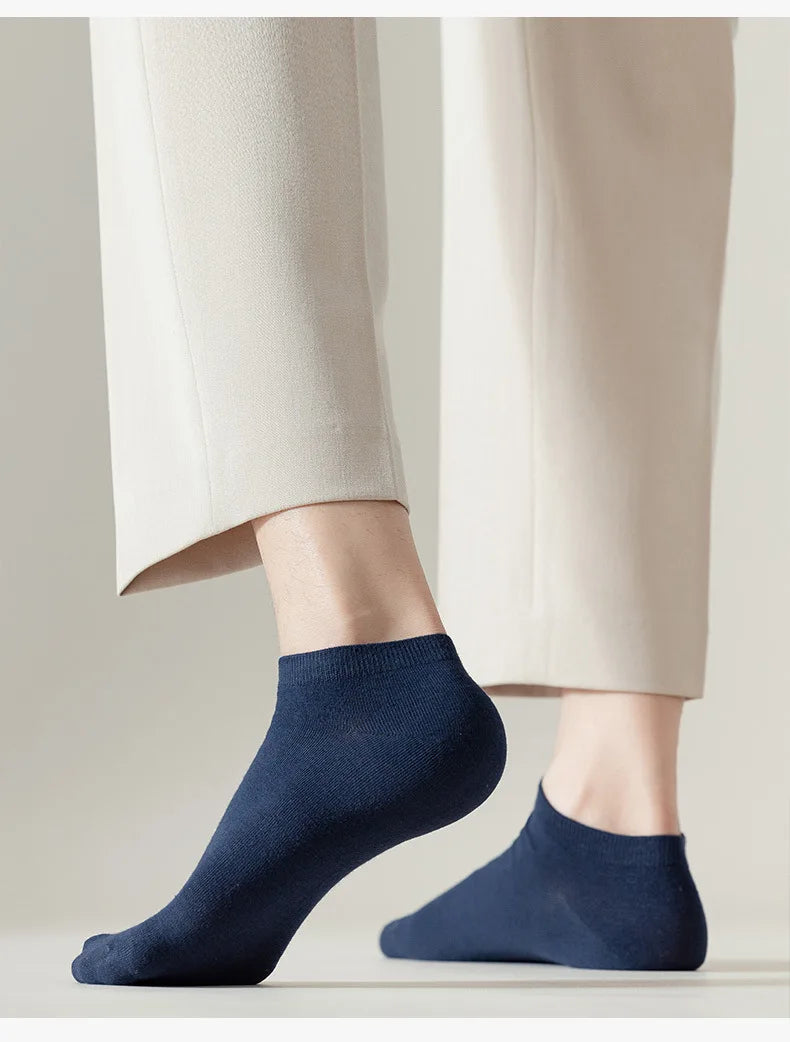 Brand 100% Cotton Men Socks Summer Thin Breathable Socks High Quality No Show Boat Socks Black Short For Students Size 39-44