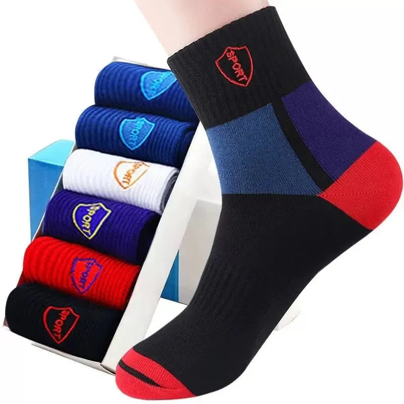 5 pairs of breathable cotton sports socks men's bamboo fiber spring, summer and autumn men's socks sweat deodorant business sock