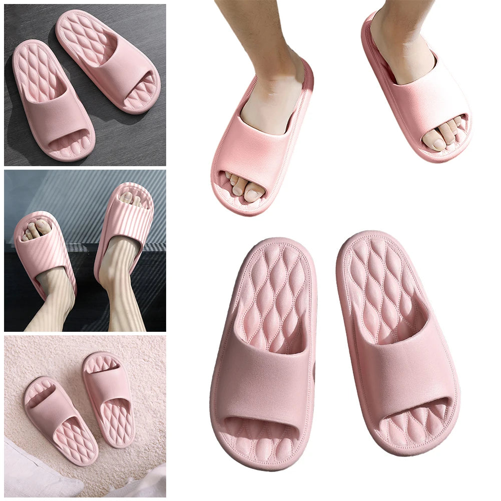 Summer Flip Flops Solid Color Thick Platform Slippers Non Slip Summer Cloud Slides EVA Indoor Home Sandals for Men Women