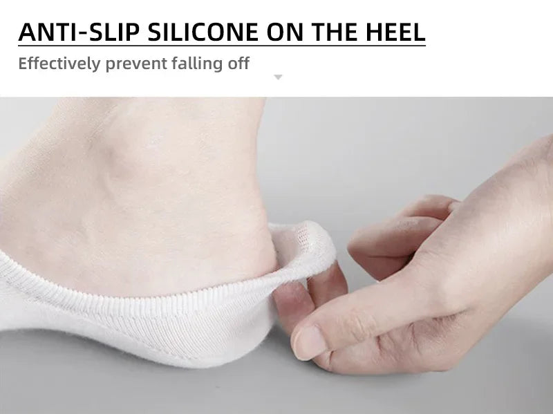5/10 Pairs Men's Invisible Socks Slippers Cotton Silicone Non-slip Summer No-show Ankle Socks Casual Breathable Thin Boat Sock