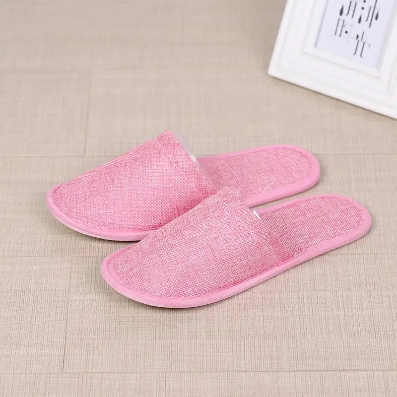 New Casual Unisex Indoor Home Slippers Cotton linen Soft Slippers Autumn Winter Flip Slops Women Men Linen Slides Slippers