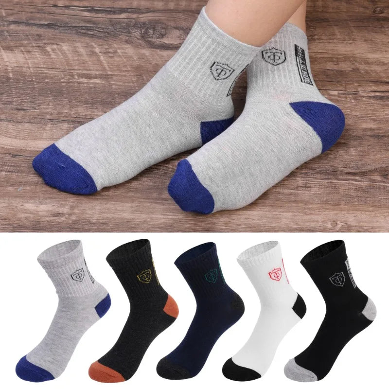 5 pairs of breathable cotton sports socks men's bamboo fiber spring, summer and autumn men's socks sweat deodorant business sock