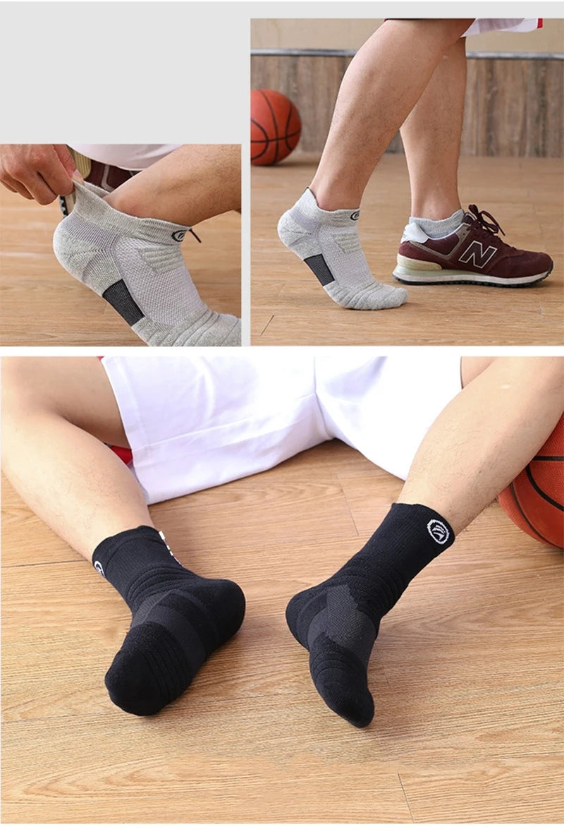 1/3pairs/Lot Men's Socks Compression Stockings Breathable Basketball Sports Cycling running Towel Socks High Elastic Tube Socks