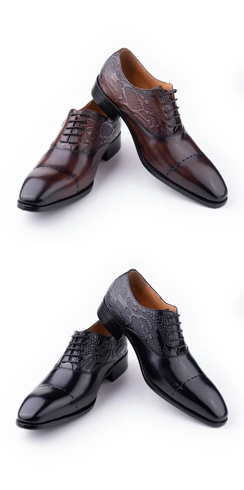 Men's Genuine Leather Oxford Shoes High Quality Italian Design for Business Lace Up Formal Office Casual Dress Weddings Pointed