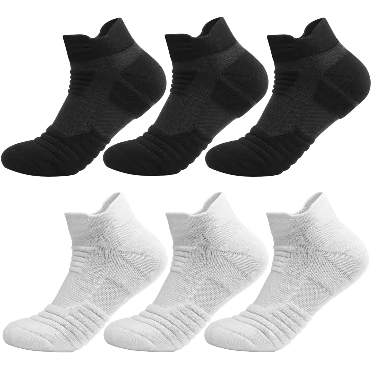6/12Pairs Breathable Mesh Athletic Terry Socks Cushioned Moisture-managing and Durable Reduces Foot for Running Hiking & Sports