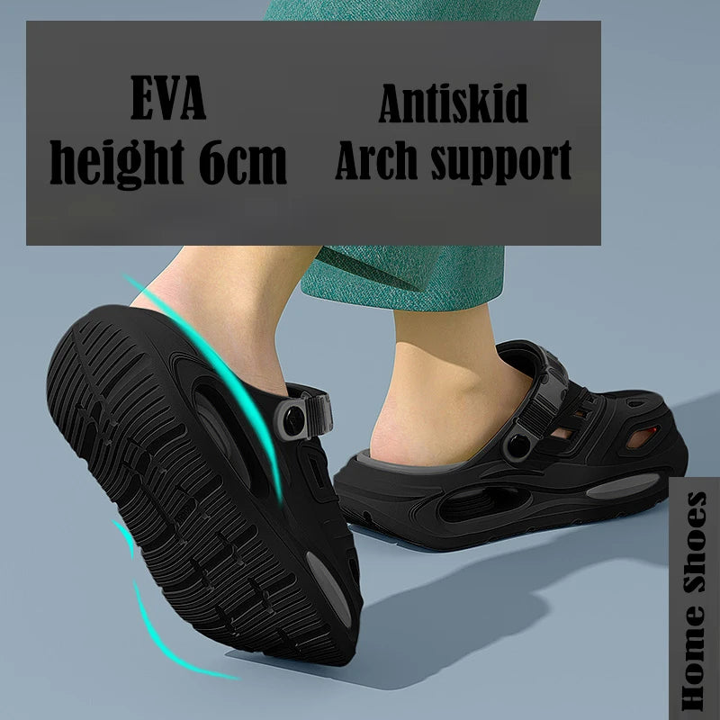 Smile Men's And Women's Cave Shoes Fashion Breathable Sandals With Removable Insoles Non-slip Cushioned Thickened Soft Slippers