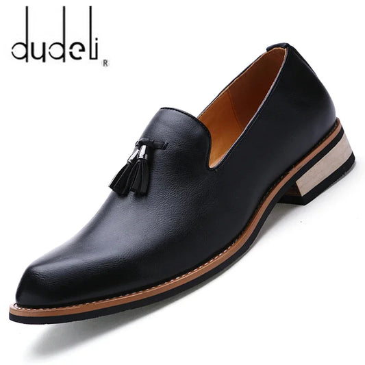 Men's Leather slip on Shoes Business Man Flat Classic Men Dress Shoes Leather Italian Formal Oxford shoes Zapatillas Hombre