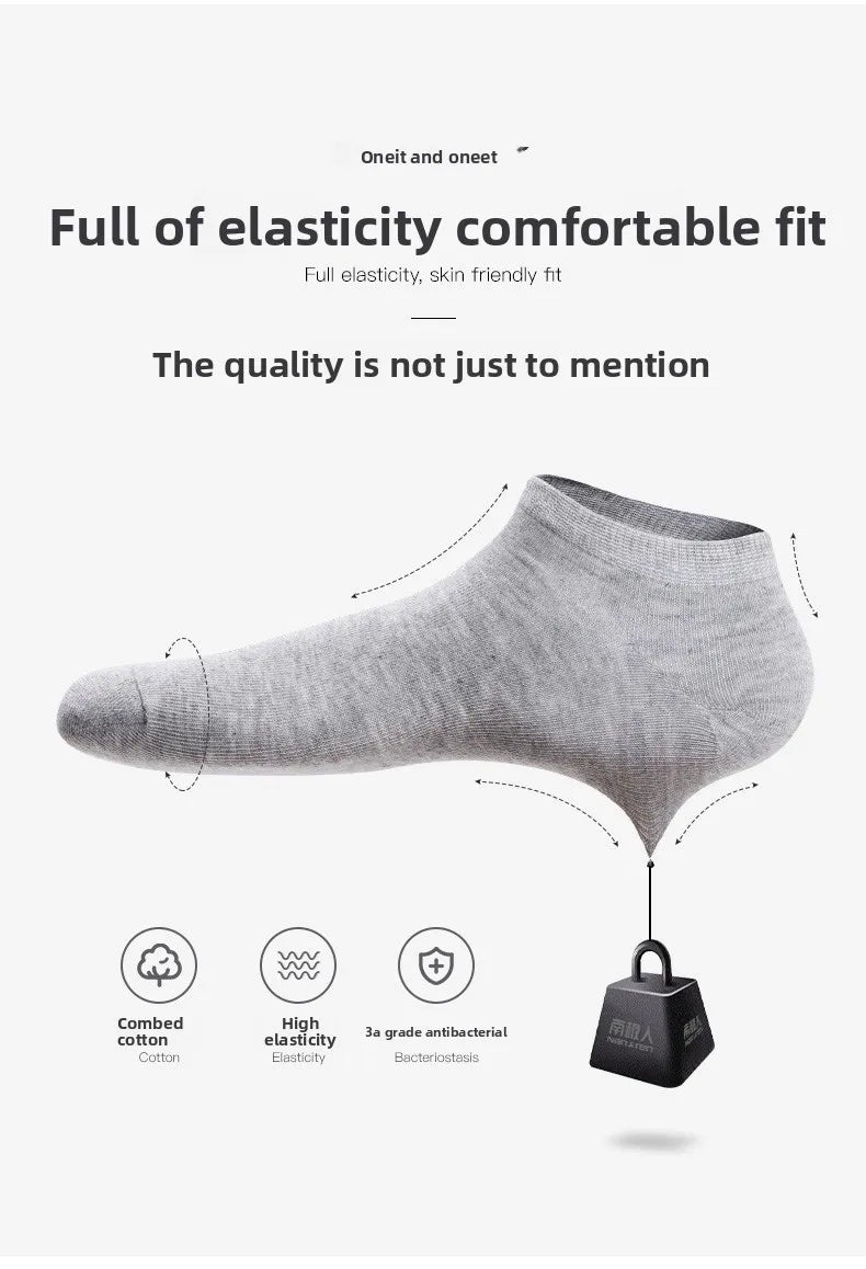 Brand 100% Cotton Men Socks Summer Thin Breathable Socks High Quality No Show Boat Socks Black Short For Students Size 39-44