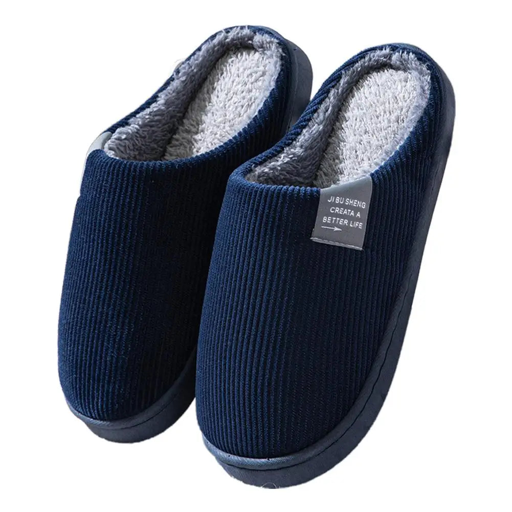 Winter Warm Fur Slippers Men Women Couples House Non Slip Soft Shoes Comfort Flat Heel Home Indoor Bedroom Plush Slippers