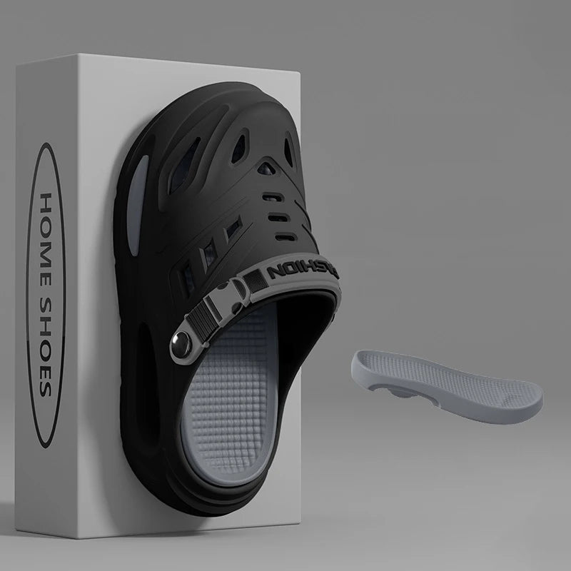 Smile Men's And Women's Cave Shoes Fashion Breathable Sandals With Removable Insoles Non-slip Cushioned Thickened Soft Slippers