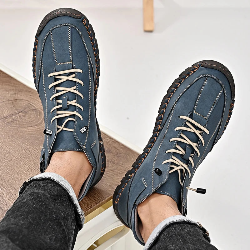 Handmade Leather Men's Boots Breathable Booties Casual Leather Shoes Man Outdoor Design Sneakers For Men Ankle Boots Boats