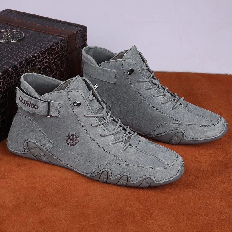 Men's Genuine Leather Shoes Ankle Boots 2023 Men Sneakers Outdoor Light Lace-Up Casual Shoes Fashion Loafers Winter Warm Boots